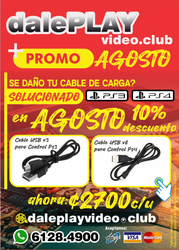 Cable USB v3 para Control Ps3 - Imagen 2